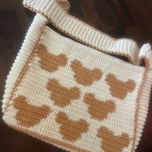 Cotton crocheted messenger bag. Please message me if you’d like a customized bag